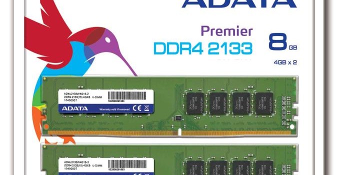 ADATA Formally Announces DDR4-2133 CL15 UDIMMs