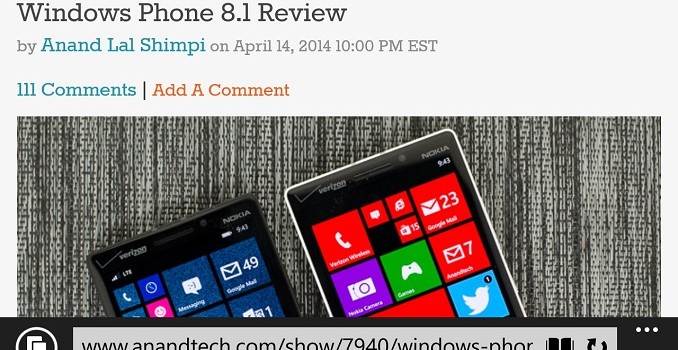 Mobile IE Updates For Windows Phone