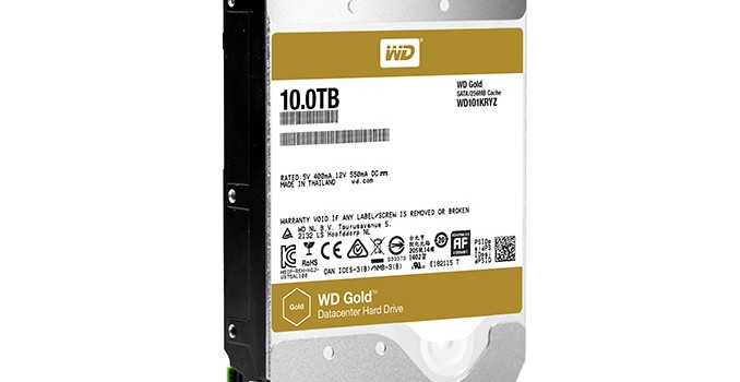 Western Digital Adds Helium-Filled WD Gold 10 TB HDD to Lineup