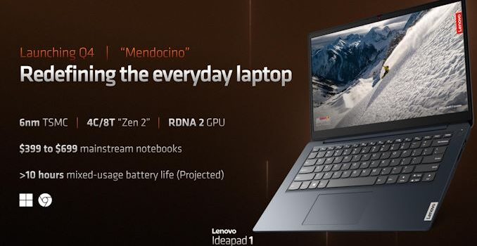 AMD Announces Mendocino APU: 6nm Mainstream Mobile Zen 2 Laptop Chip Coming In Q4