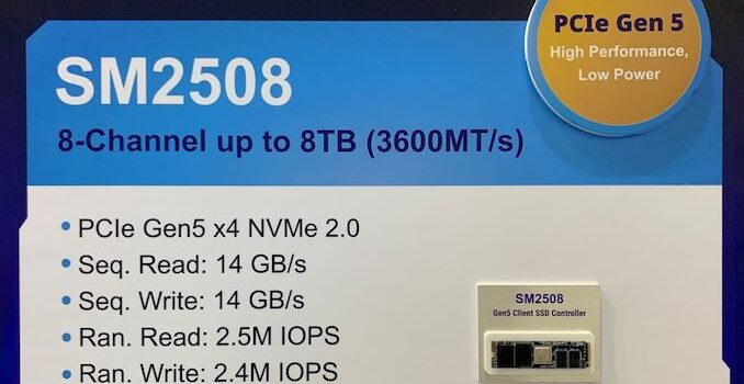 Silicon Motion Readies PCIe Gen5 SSDs with 3.5W Power Consumption
